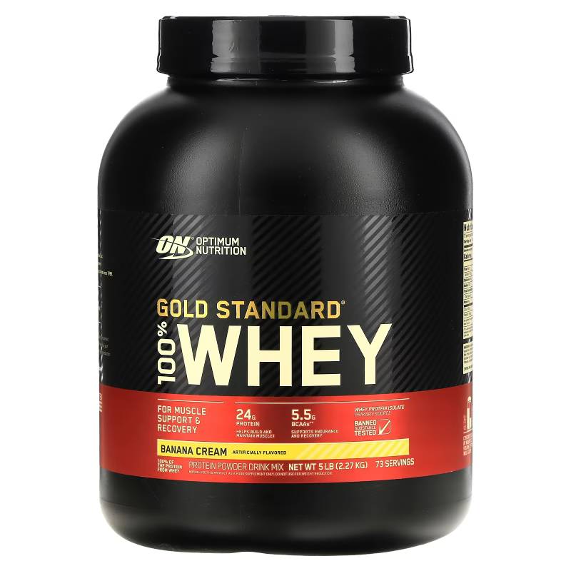 Optimum Nutrition Gold Standard 100% Whey Banana Cream Powder 5lbs - DoctorOnCall Farmasi Online