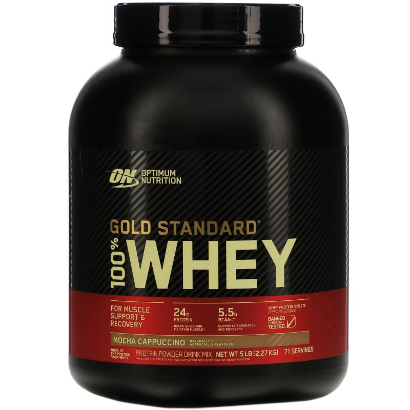 Optimum Nutrition Gold Standard 100% Whey Mocha Cappuccino Powder 5lbs - DoctorOnCall Farmasi Online