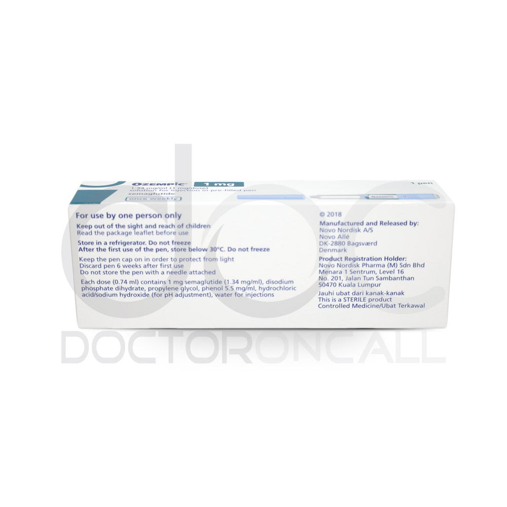 Ozempic 1.34mg/ml (1mg/dose) Pre-filled Pen 3ml x1 (pen) - DoctorOnCall Farmasi Online