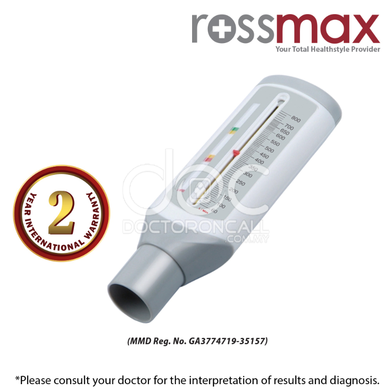Rossmax Adult Peak Flow Meter with Color-coded Indicators (PF120A) 1s - DoctorOnCall Farmasi Online