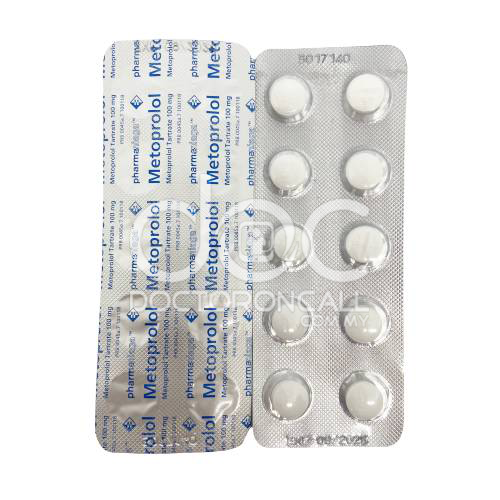 Pharmaniaga Metoprolol 100mg Tablet 10s (strip) - DoctorOnCall Online Pharmacy