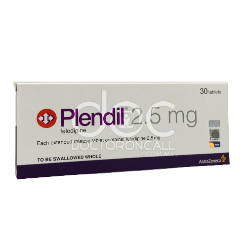 Plendil 2.5mg Tablet 30s - DoctorOnCall Farmasi Online