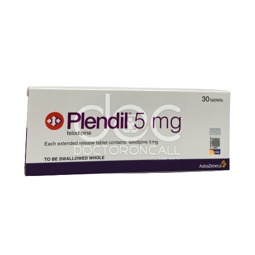 Plendil 5mg Tablet 30s - DoctorOnCall Farmasi Online