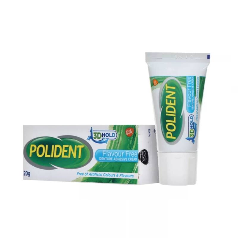 Polident Adhesive Cream Flavour Free 20g - DoctorOnCall Online Pharmacy