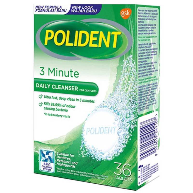 Polident Daily Cleanser Tablet 36s - DoctorOnCall Online Pharmacy