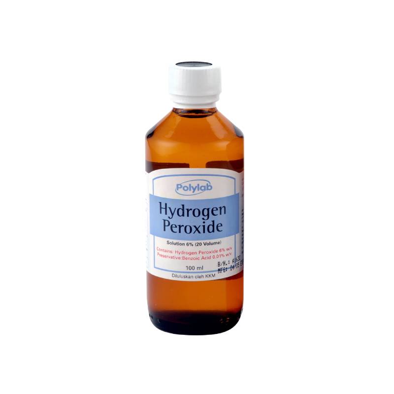 Polylab Hydrogen Peroxide 6% Solution 100ml - DoctorOnCall Farmasi Online