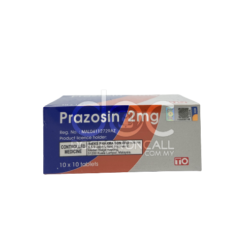 TO Prazosin 2mg Tablet 100s - DoctorOnCall Online Pharmacy