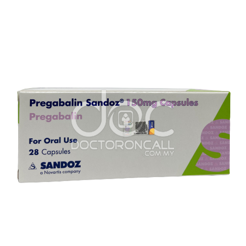 Sandoz Pregabalin 150mg Capsule 28s - DoctorOnCall Farmasi Online