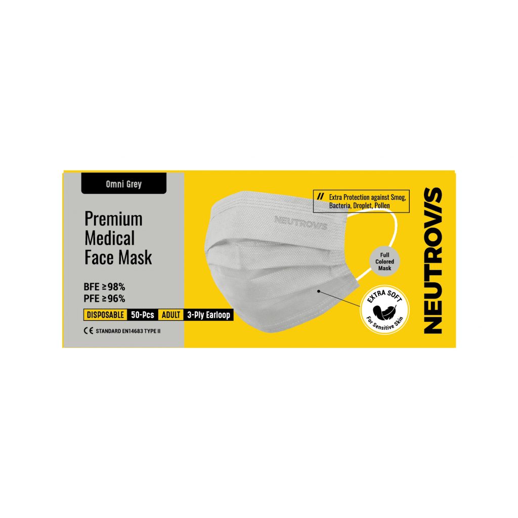 Neutrovis 3Ply Premium Medical Face Mask Adult Ultrasoft 50s Cotton White - DoctorOnCall Farmasi Online