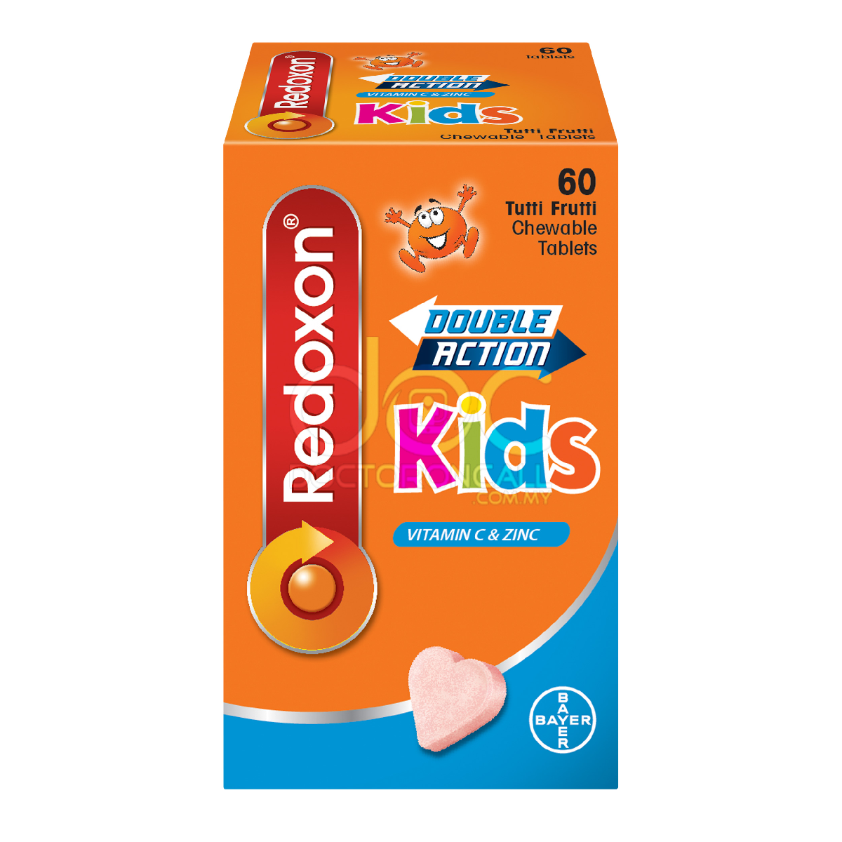 Redoxon Double Action Kids Vitamin C 250mg + Zinc Chewable Tablet 60s - DoctorOnCall Farmasi Online