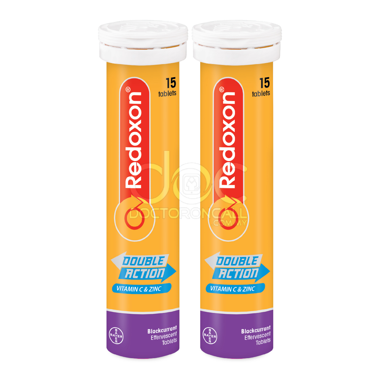 Redoxon Double Action Vitamin C+Zinc Effervescent Tablet (Blackcurrant) 10s - DoctorOnCall Farmasi Online