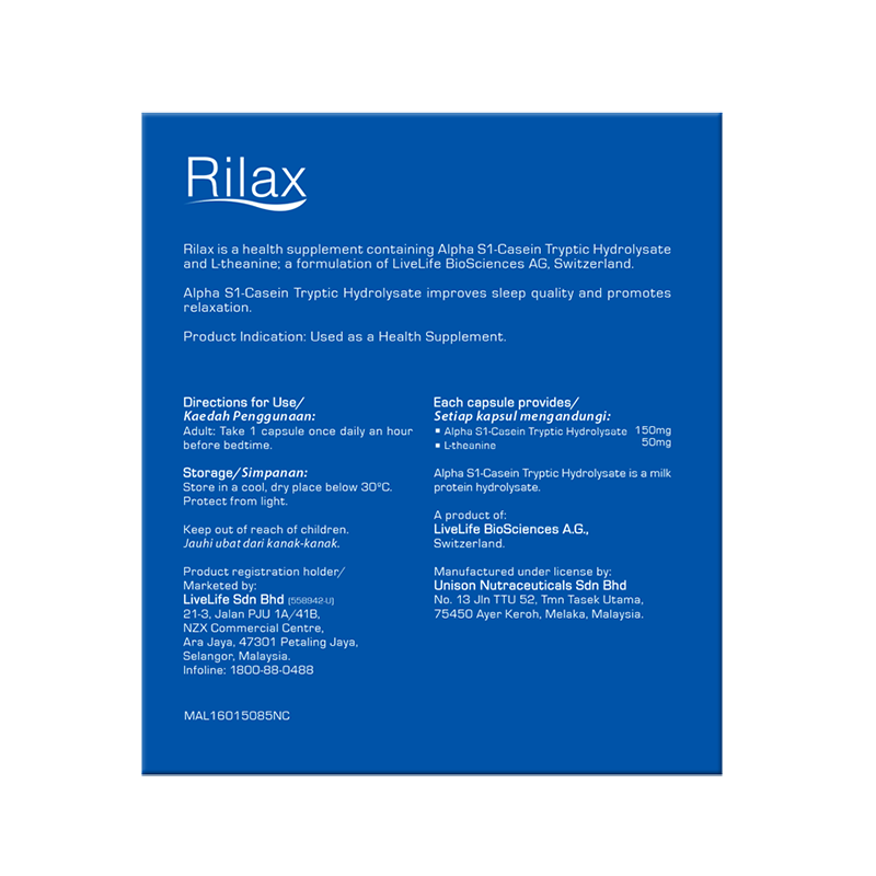 Rilax Capsule 24s + 6s - DoctorOnCall Online Pharmacy