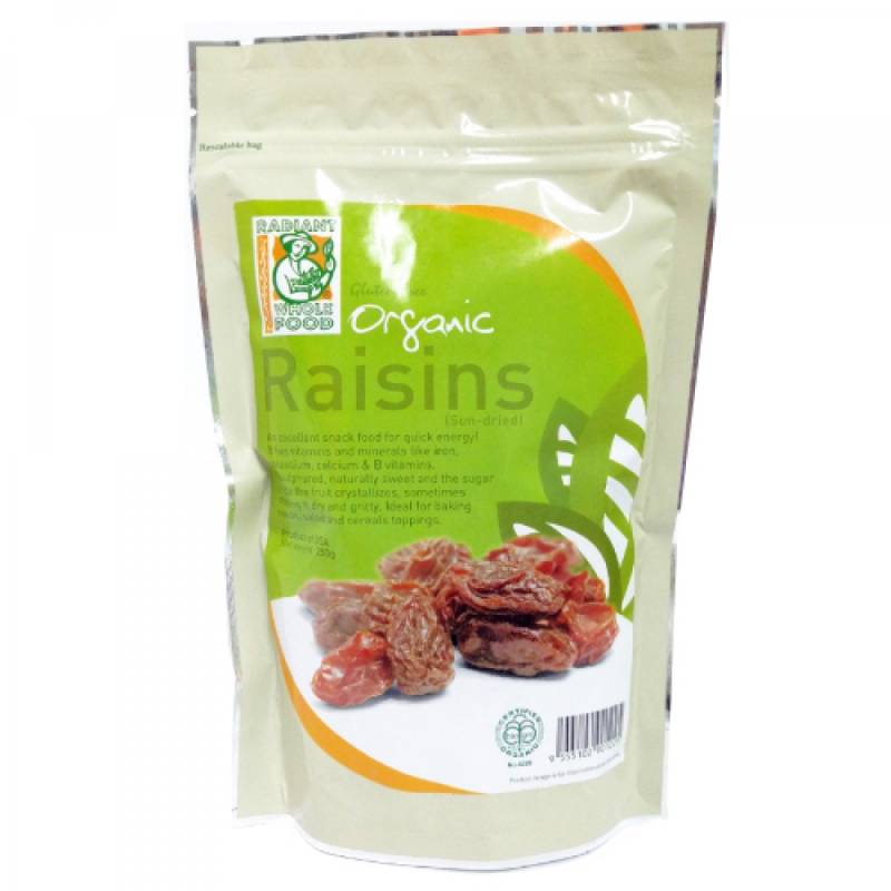 Radiant Organic Raisins 250g - DoctorOnCall Online Pharmacy