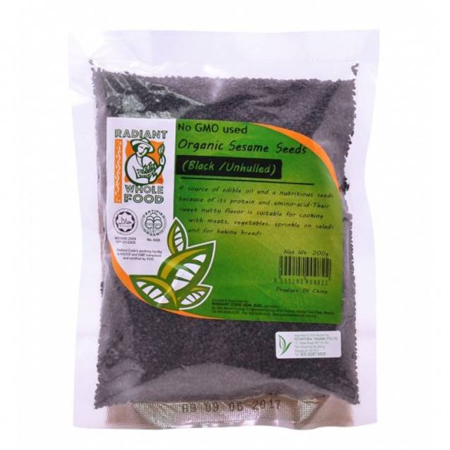 Radiant Sesame Seeds (Black Organic Unhulled) 200g - DoctorOnCall Farmasi Online