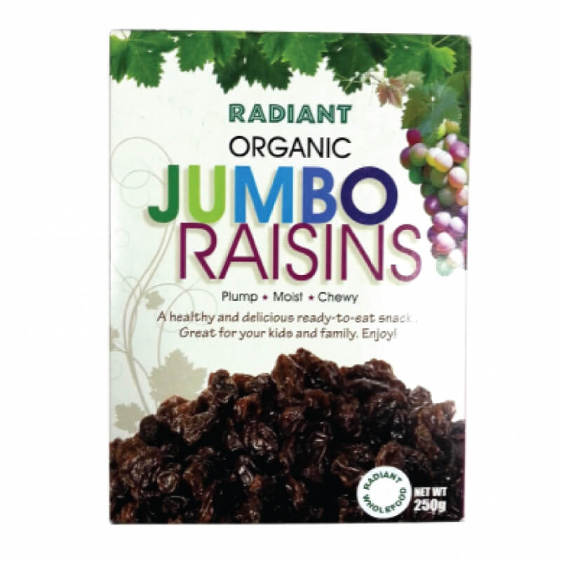 Radiant Organic Jumbo Raisins 250g - DoctorOnCall Online Pharmacy