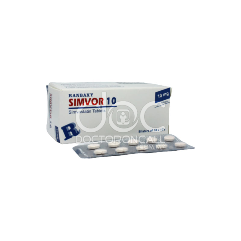 Ranbaxy Simvor 10mg Tablet 10s (strip) - DoctorOnCall Online Pharmacy