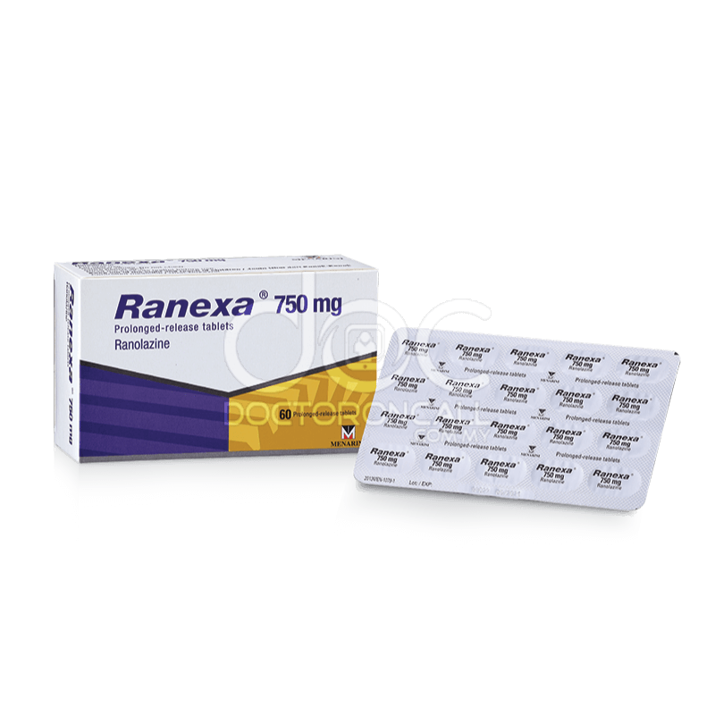 Ranexa 750mg Tablet 60s - DoctorOnCall Farmasi Online