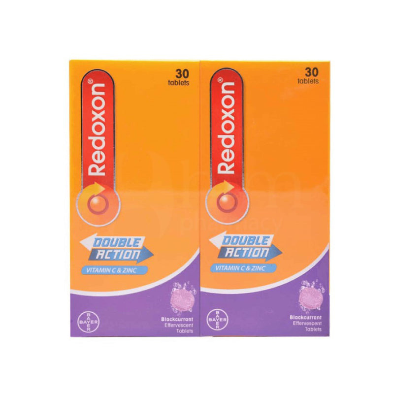 Redoxon Double Action Vitamin C+Zinc Effervescent Tablet (Blackcurrant) 10s - DoctorOnCall Farmasi Online