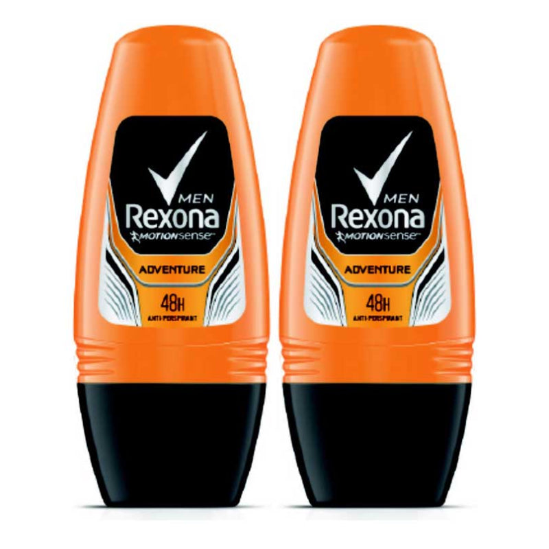 Rexona Men Roll On - Adventure 50mlx2 (Twin Pack) - DoctorOnCall Farmasi Online