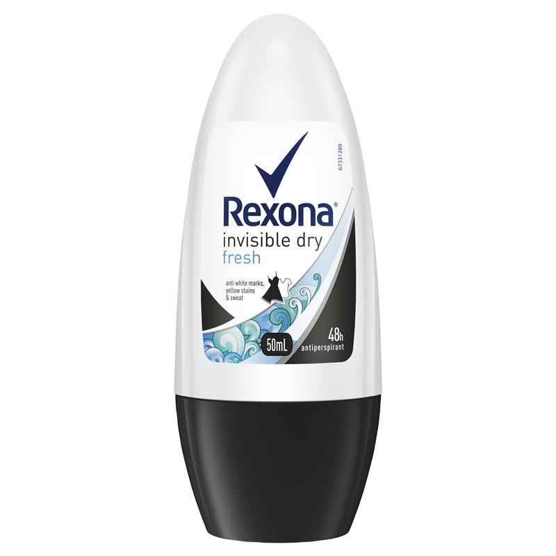 Rexona Women Invisible Dry Roll On 50mlx2 (Twin Pack) - DoctorOnCall Farmasi Online