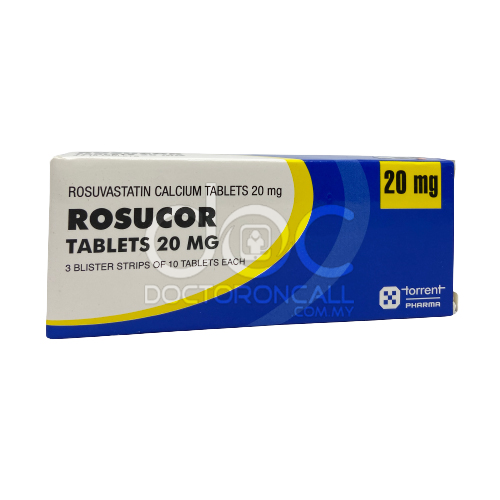 Rosucor 20mg Tablet 30s - DoctorOnCall Farmasi Online