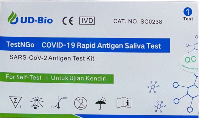 UD-Bio TestNGo COVID-19 Rapid Antigen Saliva Test Kit 1s - DoctorOnCall Online Pharmacy