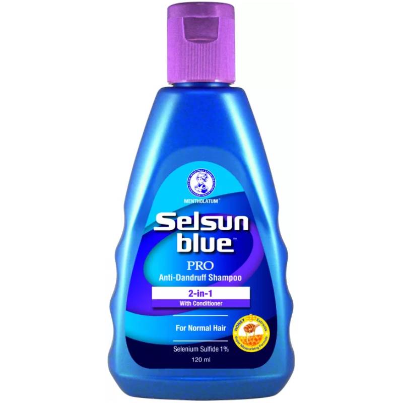 Selsun Blue Shampoo 2-in-1 Anti Dandruff (Purple) 120ml - DoctorOnCall Farmasi Online