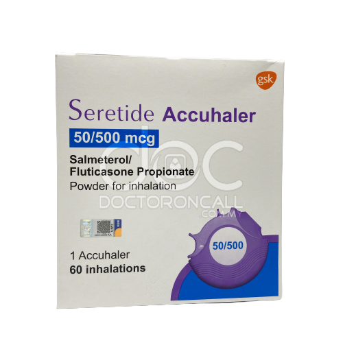 Seretide 50/500mcg Accuhaler 60s - DoctorOnCall Farmasi Online