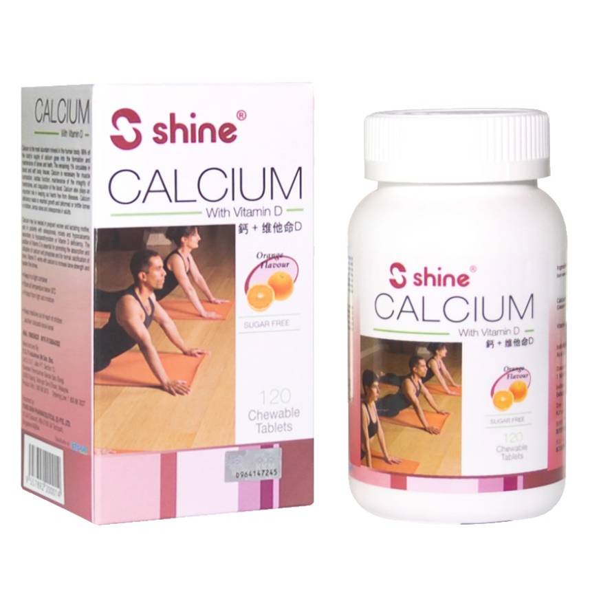 Shine Calcium with Vitamin D Chewable Tablet (Orange) 120s - DoctorOnCall Online Pharmacy