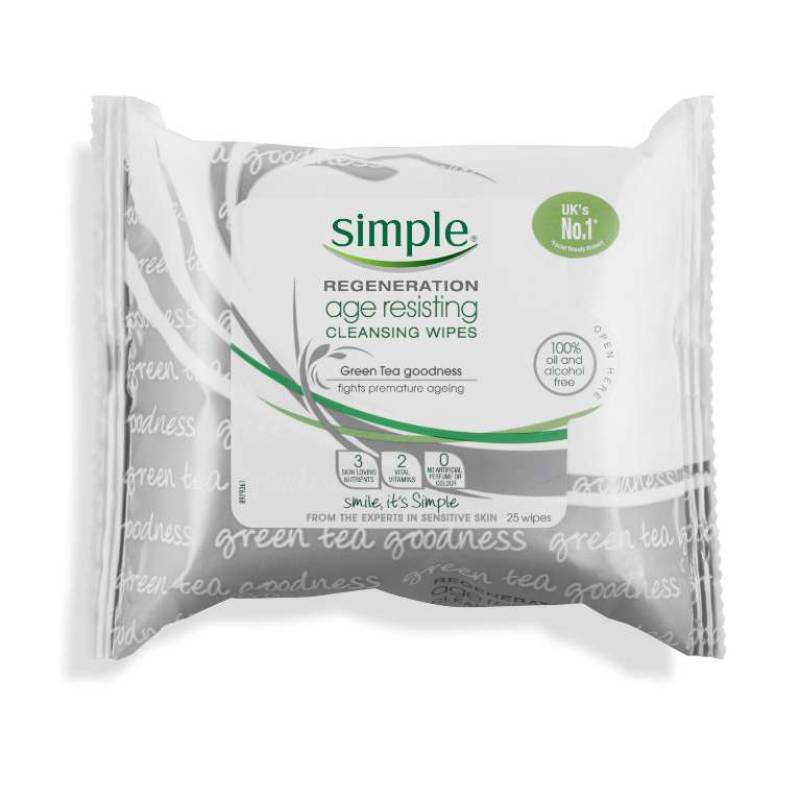 Simple Regeneration Age Resisting Cleansing Wipes - 25s - DoctorOnCall Farmasi Online