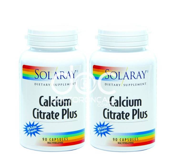 Solaray Calcium Citrate Plus Capsule 117s x2 - DoctorOnCall Farmasi Online