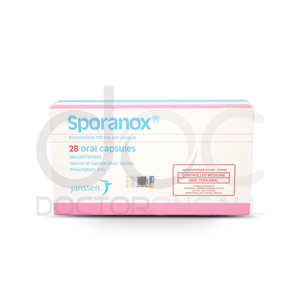 Sporanox 100mg Capsule 28s - DoctorOnCall Farmasi Online