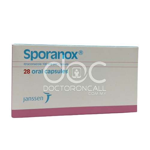 Sporanox 100mg Capsule 14s (strip) - DoctorOnCall Farmasi Online