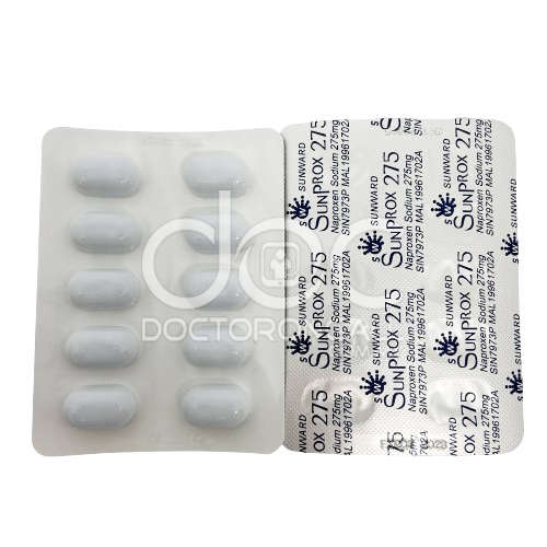 Sunward Sunprox 275mg Tablet 10s (strip) - DoctorOnCall Farmasi Online