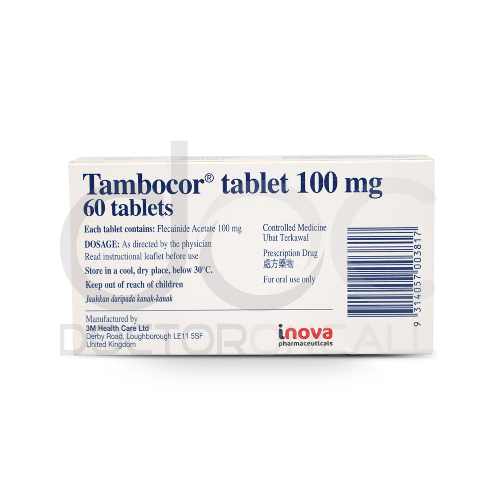 Tambocor 100mg Tablet 60s - DoctorOnCall Farmasi Online