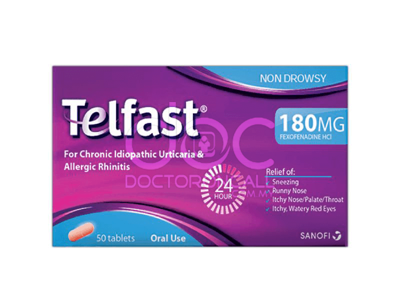 Telfast 180mg Tablet 50s - DoctorOnCall Farmasi Online
