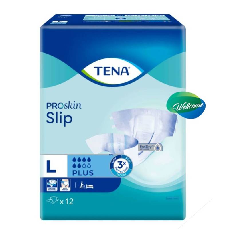 Tena Proskin Slip Plus Adult Diaper - Large 12s - DoctorOnCall Farmasi Online