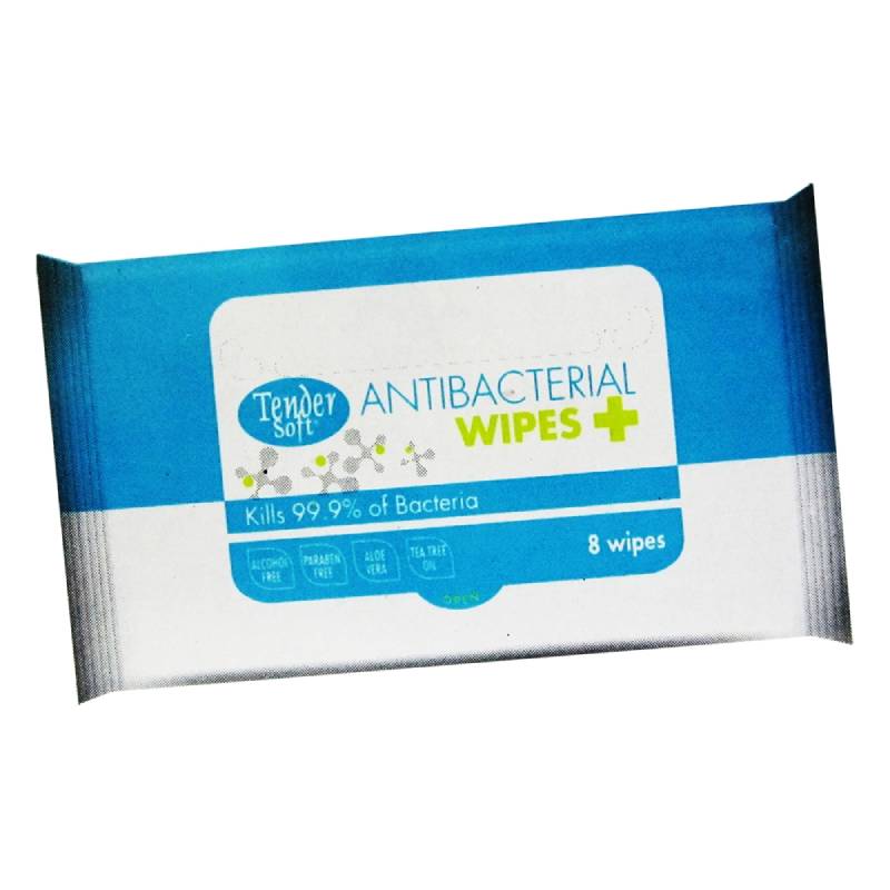 Tender Soft Antibacterial Wipes 8s - DoctorOnCall Farmasi Online