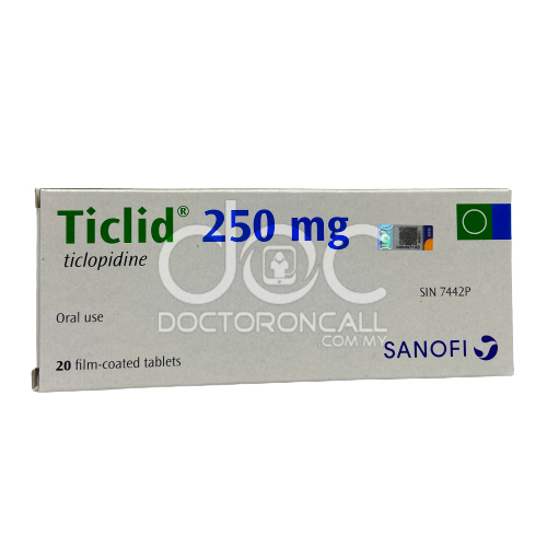 Ticlid 250mg Tablet 10s (strip) - DoctorOnCall Farmasi Online
