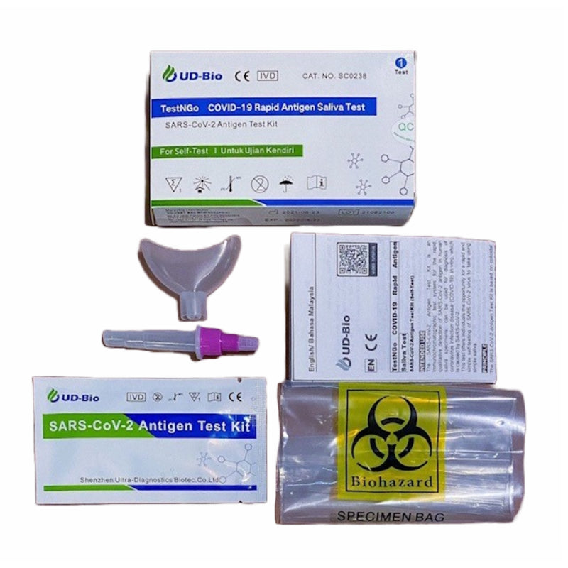 UD-Bio TestNGo COVID-19 Rapid Antigen Saliva Test Kit 1s - DoctorOnCall Farmasi Online