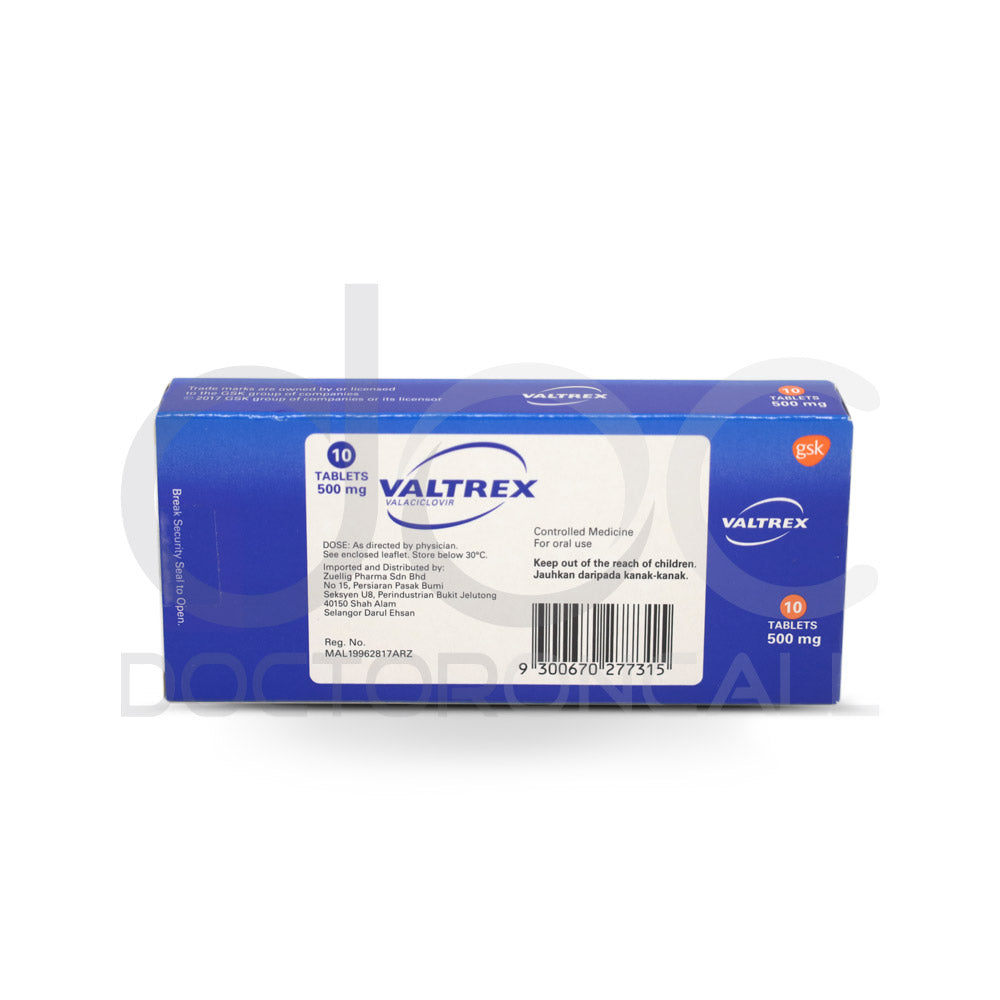 Valtrex 500mg Tablet 42s - DoctorOnCall Farmasi Online