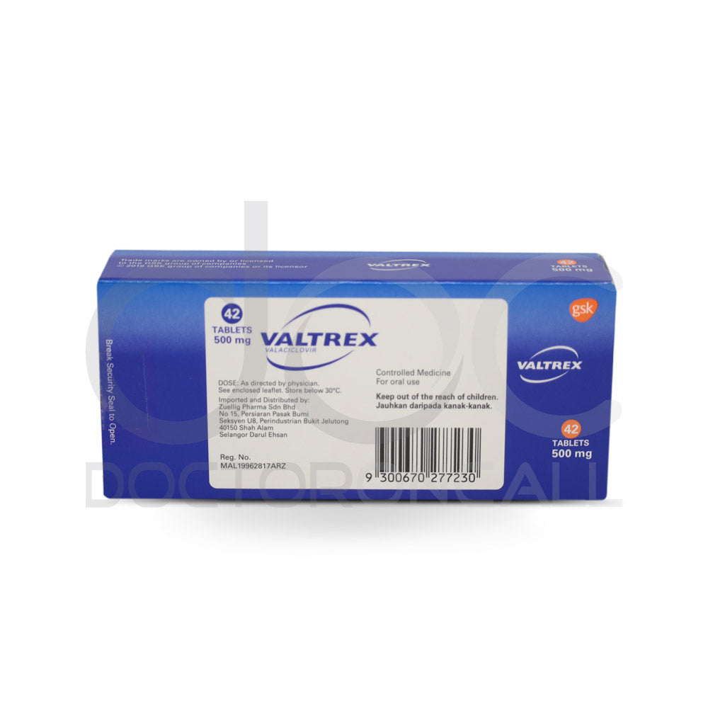 Valtrex 500mg Tablet 42s - DoctorOnCall Online Pharmacy