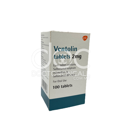 Ventolin 2mg Tablet 10s (strip) - DoctorOnCall Online Pharmacy