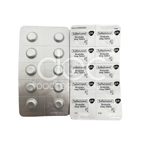 Ventolin 2mg Tablet 10s (strip) - DoctorOnCall Farmasi Online