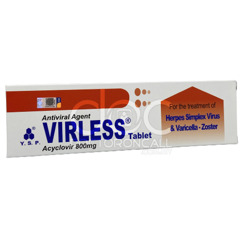 Virless 800mg Tablet - 5s (strip) - DoctorOnCall Online Pharmacy