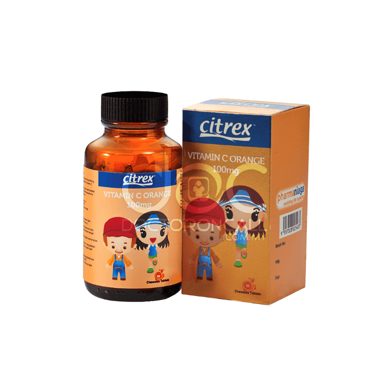 Citrex Vitamin C 100mg Chewable Tablet (Orange) 30s - DoctorOnCall Farmasi Online