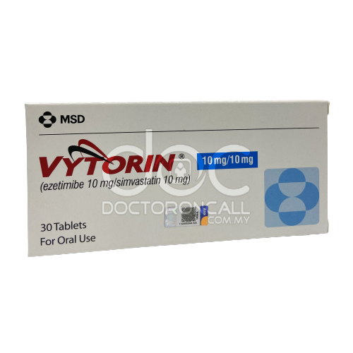 Vytorin 10/10mg Tablet 10s (strip) - DoctorOnCall Online Pharmacy