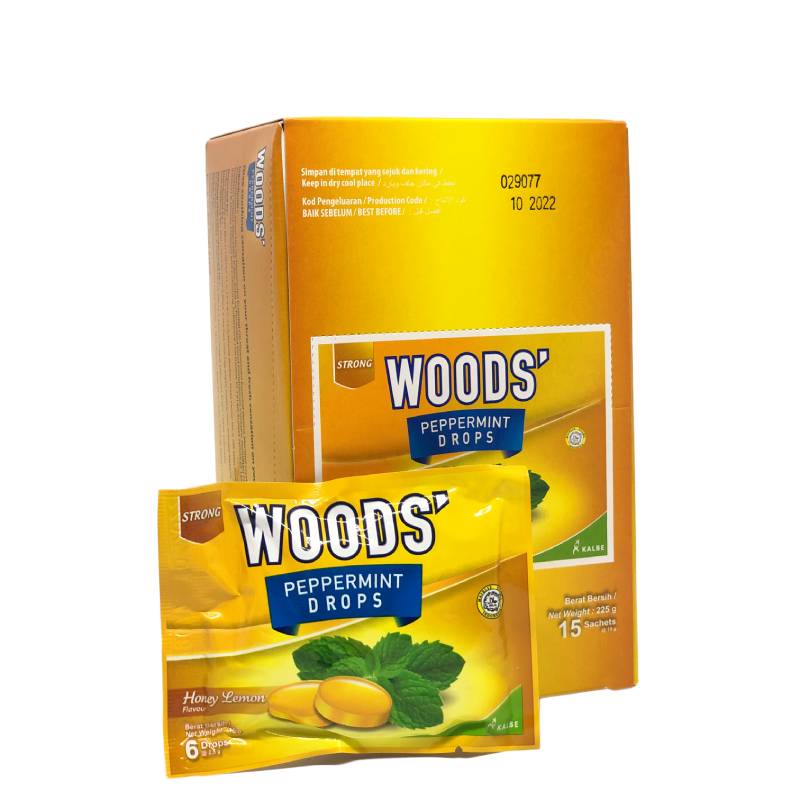 Woods Peppermint Drops Lozenges - Honey Lemon 6s - DoctorOnCall Farmasi Online
