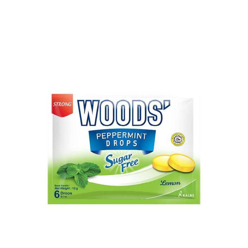 Woods Peppermint Drops Sugar Free Lemon Lozenges 6s - DoctorOnCall Farmasi Online
