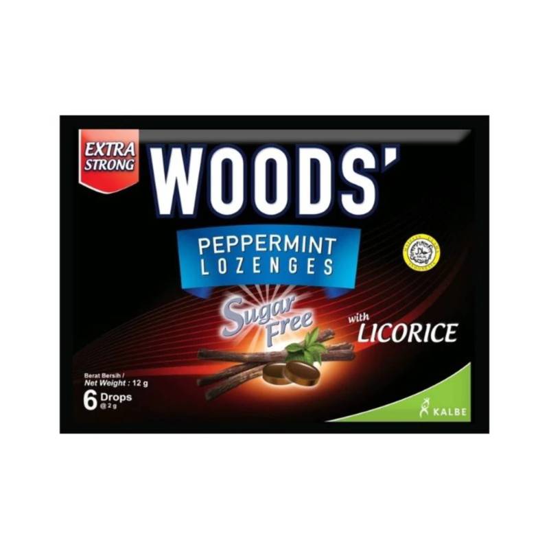 Woods Peppermint Drops Sugar Free With Licorice Lozenges 6s - DoctorOnCall Online Pharmacy